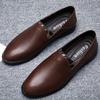 2025 British Style Men's Genuine Leather Loafers Retro Brown Men's Banquet Dress Shoes Lightweight Driving Shoes Anti Slip