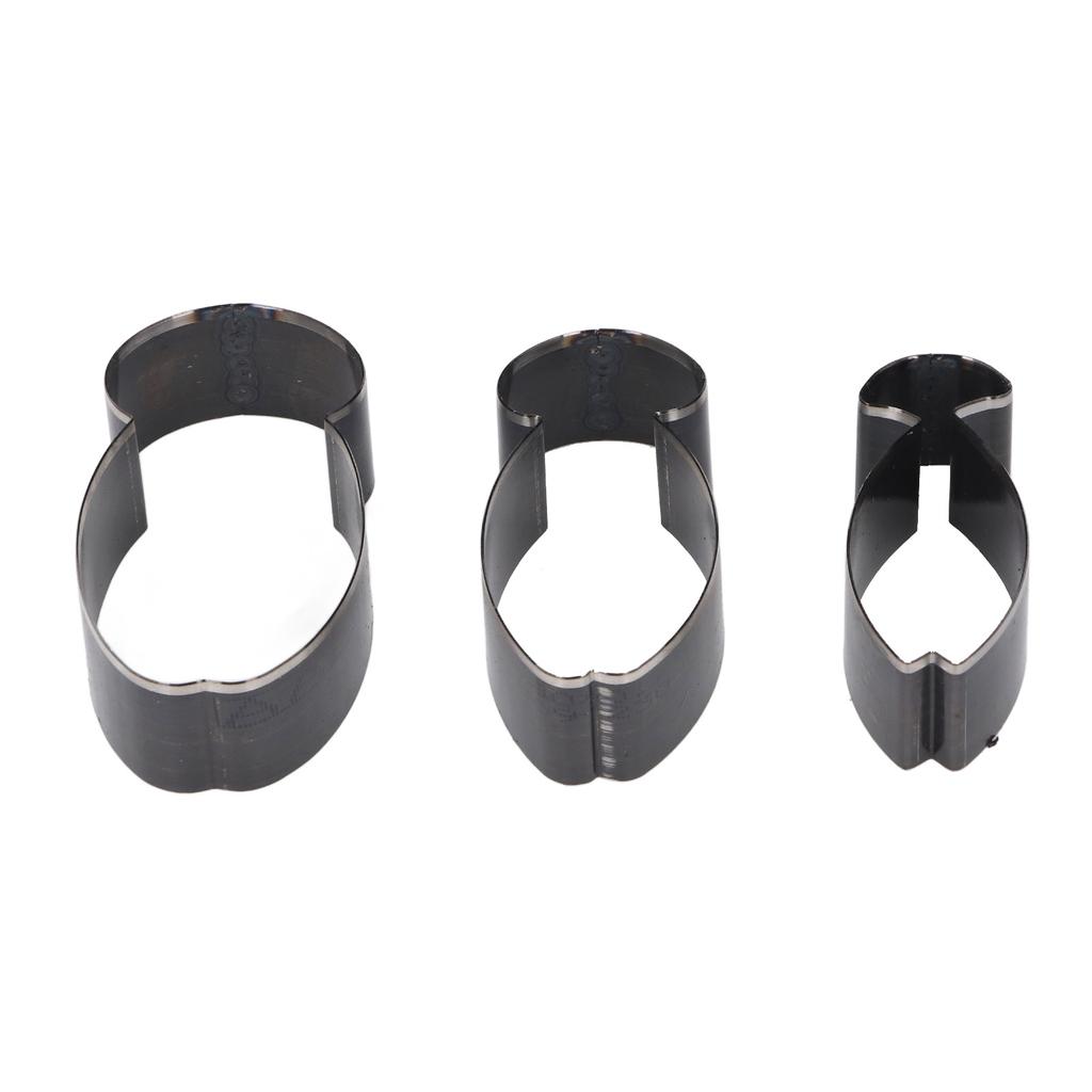3 Pcs Set Leather Cutting Die Fish Shaped 76 70 61mm Long Alloy Steel Hollow Punching Tool for