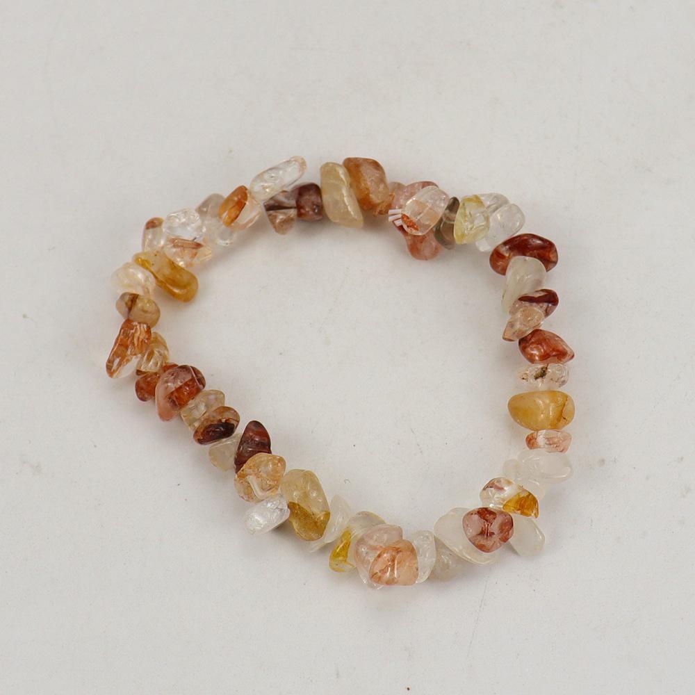 Handmade Beaded Natural Crystal Crushed Stone Bracelet B54
