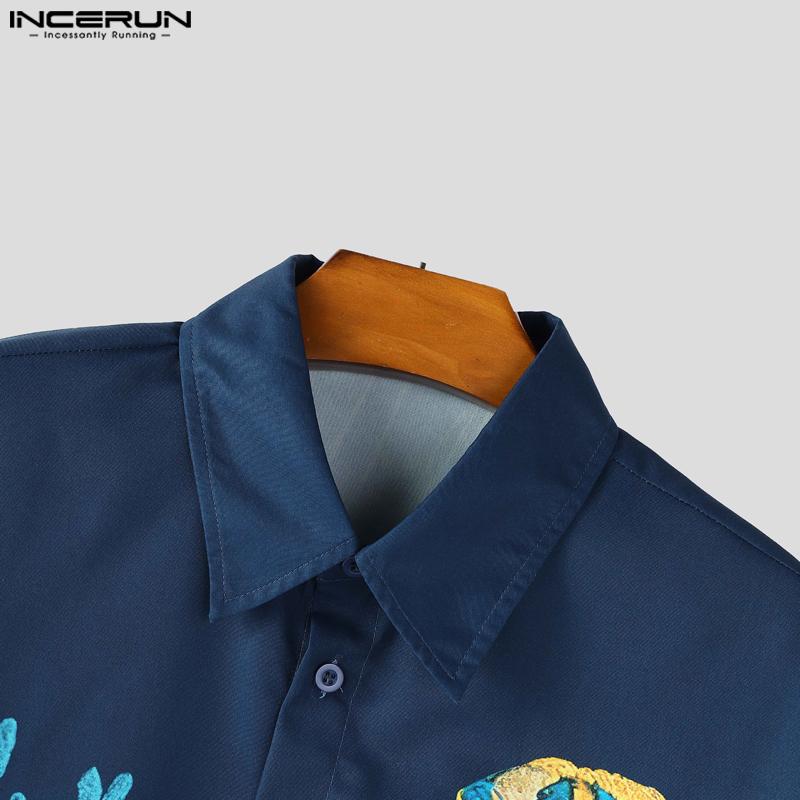 INCERUN Men Casual Loose 3/4 Sleeve Print Oversized Shirts Tops