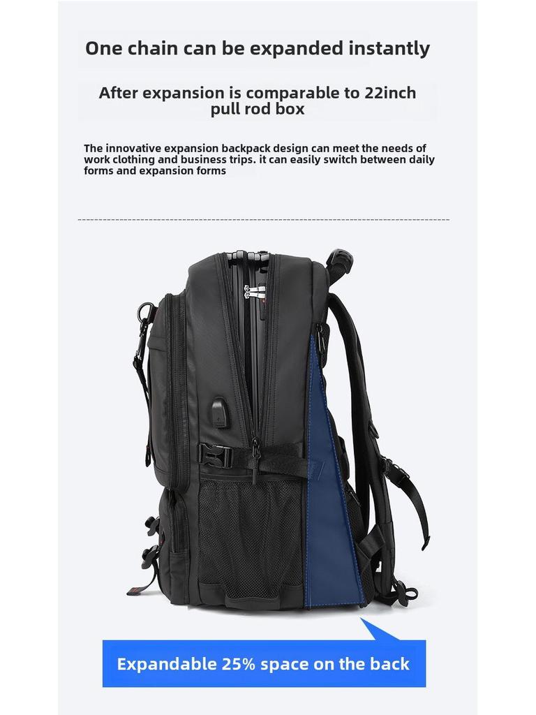 Men's Large Capacity Oxford Cloth Travel Backpack with Shoe Compartment