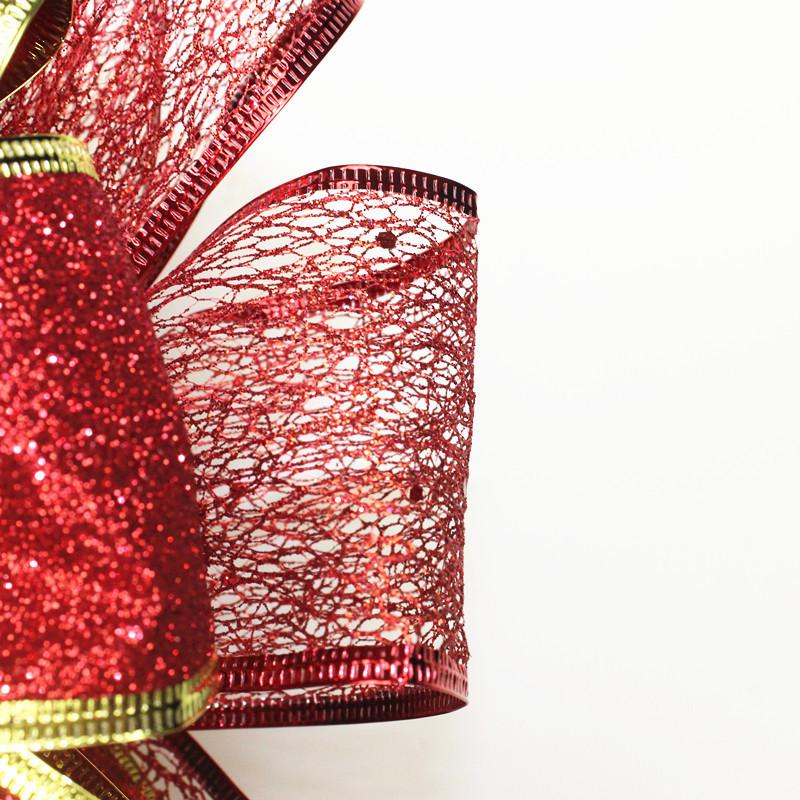 Grand Nœud Décoratif Rouge de Noël avec Design à Double Couche pour la Décoration Festive des Fêtes