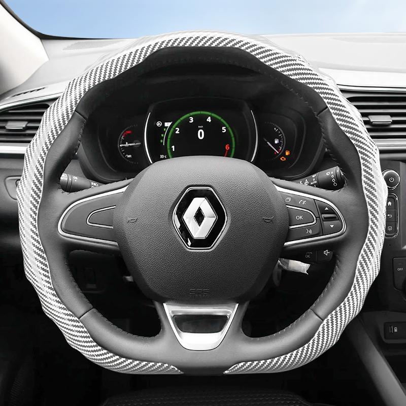 Geeignet für Renault Lenkradabdeckung mit Carbonfaser-Textur, zum Aufstecken, wellenförmiges Sportdesign, Schutzschale, Kardian Emb