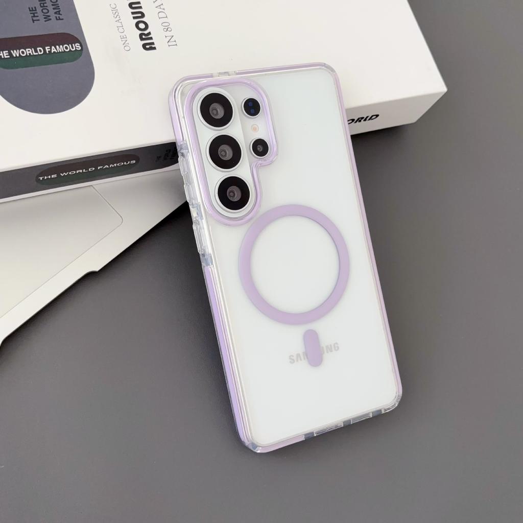 Applicable To Samsung S26Ultra Mobile Phone Case Ice Crystal Two-in-one Magnetic Charging S25U High Transparency and Anti-drop Simple