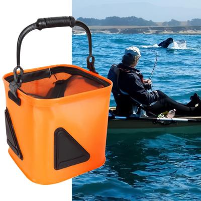 Bait Bucket Portable Foldable Fishing Bucket Fish Tackle Storage For Pike Lake Offshore Trout Deep Sea Saltwater River Pond