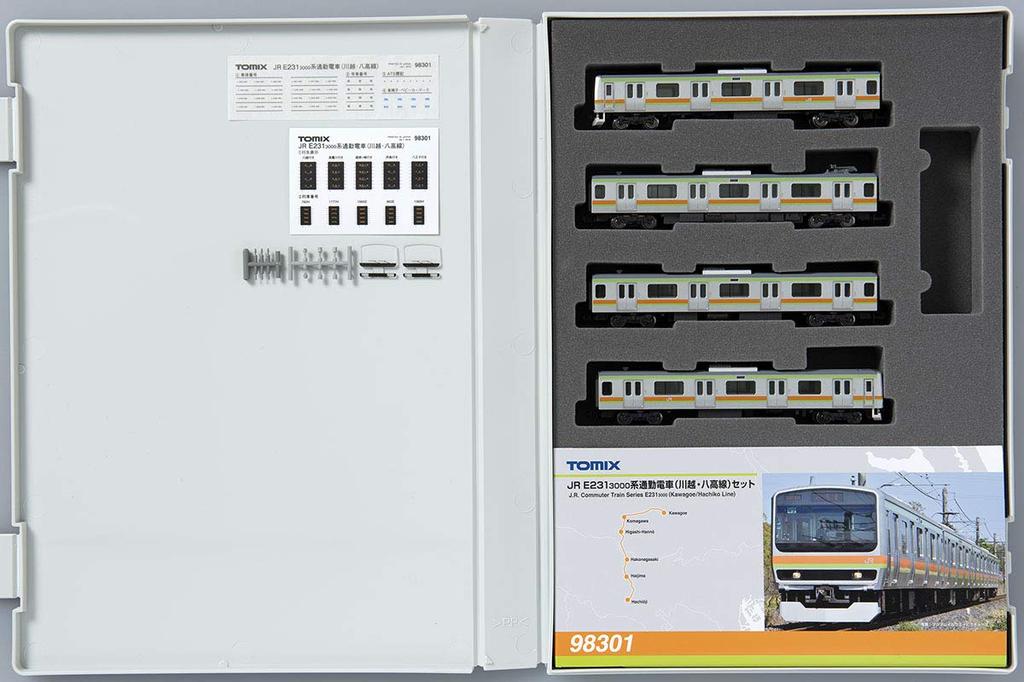 Tomytec TOMIX N Gauge E231 3000 Series Commuter Train Line Set 4 Cars 98301 Railway Model Train Kawagoe/Hachiko