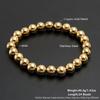 RTS 2 4 6 10mm 18K Gold Plated Stainless Steel PVD Golden Beaded Bracelet Elastic Waterproof Bracelet for Multiple Layer Wearing