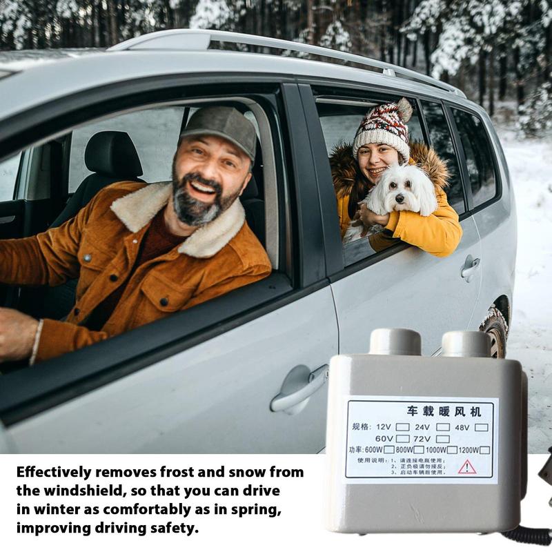 Portable Car Parking Heater Double Air Outlet Car Heater 48V 60V 72V For Winter Vehicles Safety Driving Defogger Heating Warmer