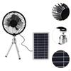 Solar Panel Fan Powered with Holder Stand 10W USB Ventilation Cooling for Camping