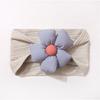 New solid color jacquard children's headband, cute five-petaled flower baby headscarf, thin soft baby hair accessories