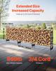 12.7FT Outdoor Firewood Rack with Cover, 152x14.2x46.1in,Heavy Duty Firewood Holder & 600D Oxford Waterproof Cover for Fireplace, Patio,