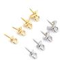 30pcs Stainless Steel Metal Gold Tone Screw Eyes Bails Top Drilled Beads End Caps Pendant DIY Charms Connectors Jewelry Findings
