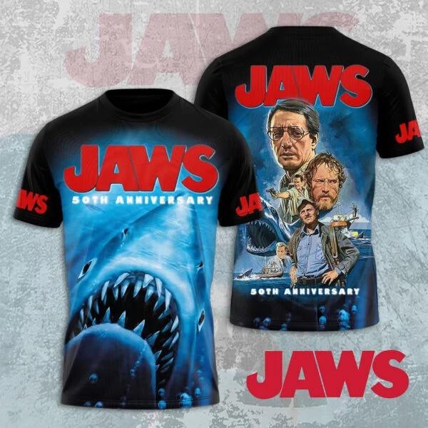 Jaws 3D T-Shirt 50 Years 1975-2026 Gift For Fans Tee Unisex XXXL