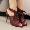 Women Sandals Bandage Peep Toe Summer Shoes 2025 New Ankle Strap High Heels Stiletto
