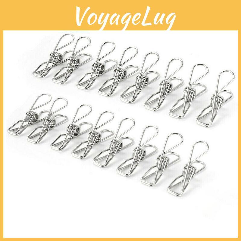 Sleek And Durable 20x Stainless Steel Clothes Pegs With User-friendly Design For Everyday Laundry Needs