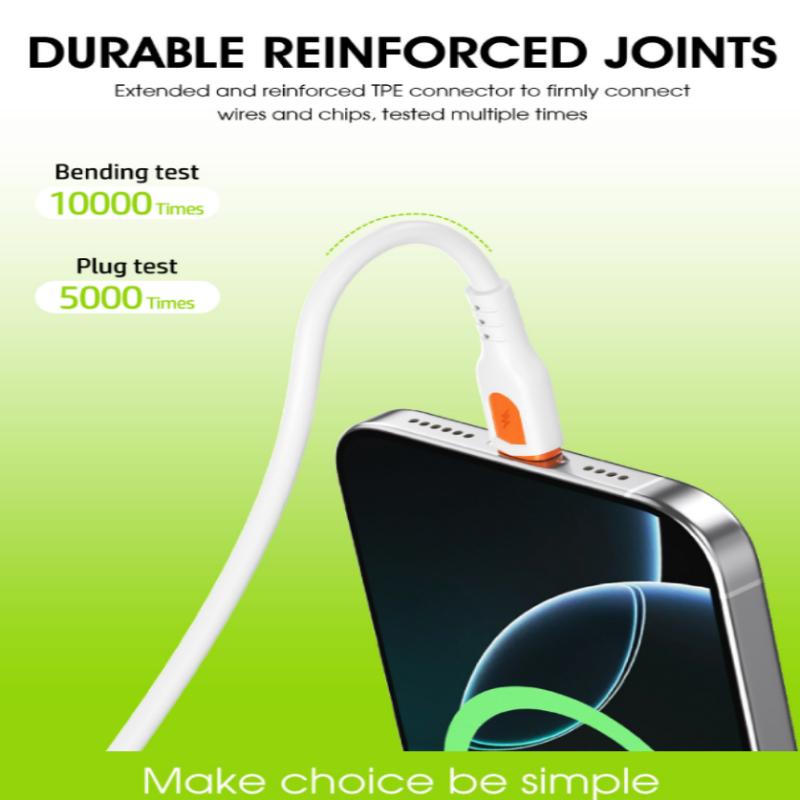 120W 6A USB‑A to Type‑C Super Fast Charging Cable Soft Silicone High‑Speed Data Sync Charger Cord Black White For Huawei Xiaomi