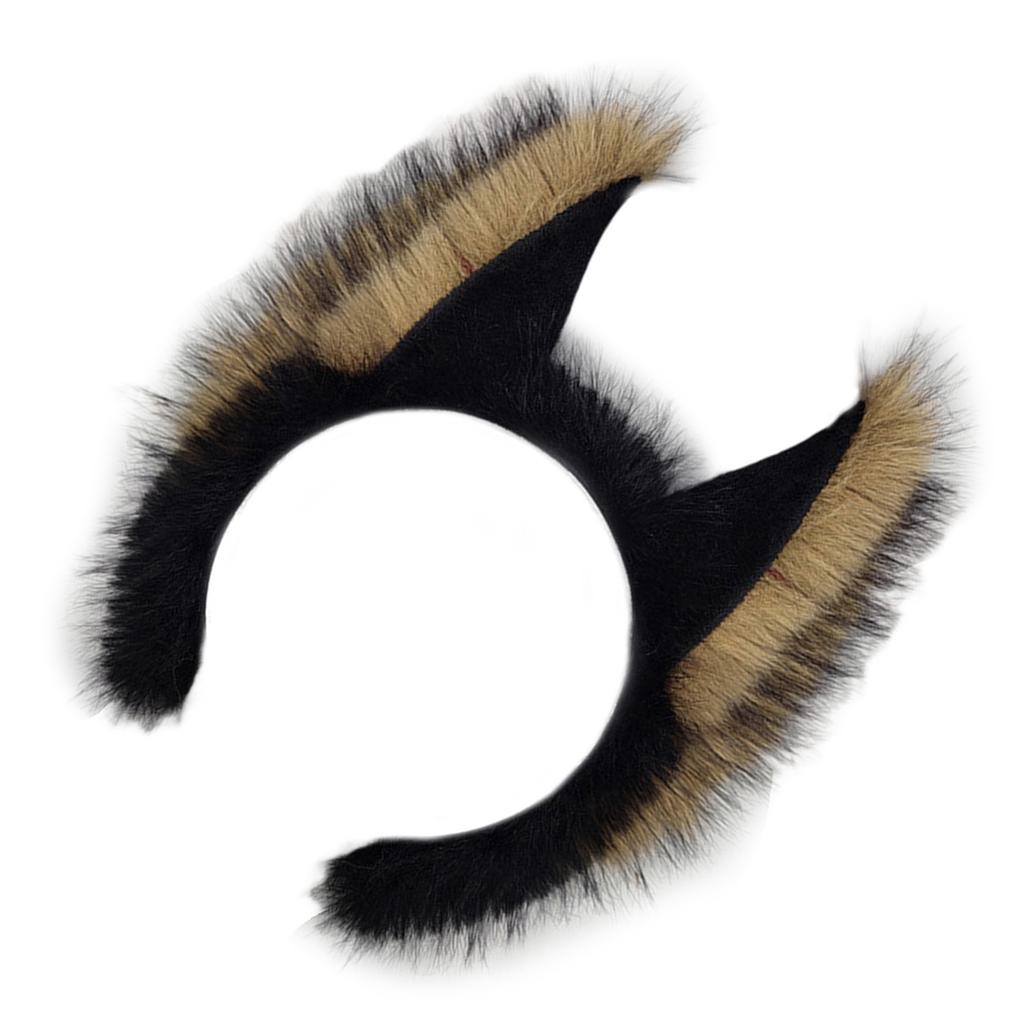 Plüsch-Tierohren-Haarreif für Cosplay-Partys Wolfsohr-Kostümkopfschmuck für Halloween-Outfits und Bühnenauftritte