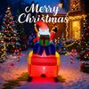 8.5FT LED Inflatable Xmas Yard Decor Santa Sleigh with Reindeer Christma Home Decoration Supplie Ornament Gift Toy Holiday Decor