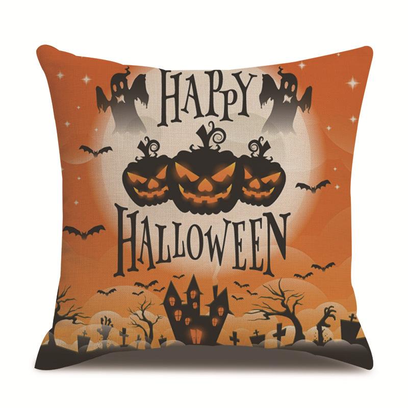 Halloween Linen Pillow Cover Printed Pillow Supply Cushion Cover