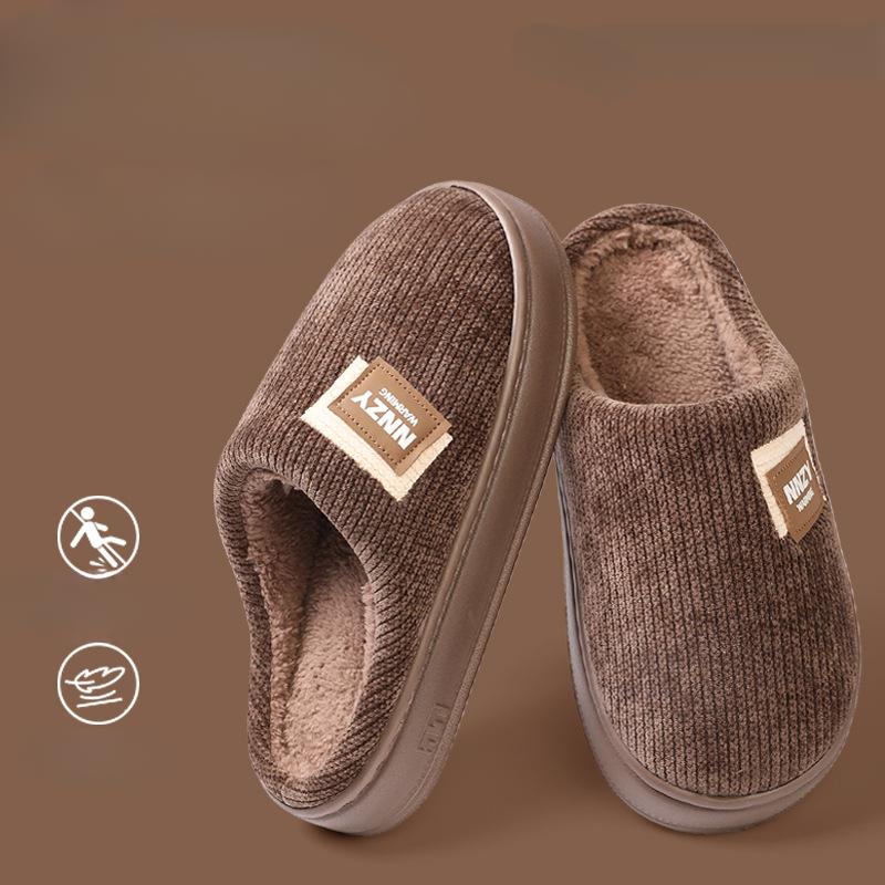 

Модные домашние тапочки большого размера 50-51 для мужчин, легкие из ЭВА, зимние плюшевые для дома, мужская обувь 2025 новинка, нескользящие теплые тапочки на платформе 40-41 кофейный