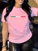 Italia Letter Printed Women's T-shirt Casual Short Sleeved Round Neck Top Summer Women's Clothing Summer Streetwear Tops Tees