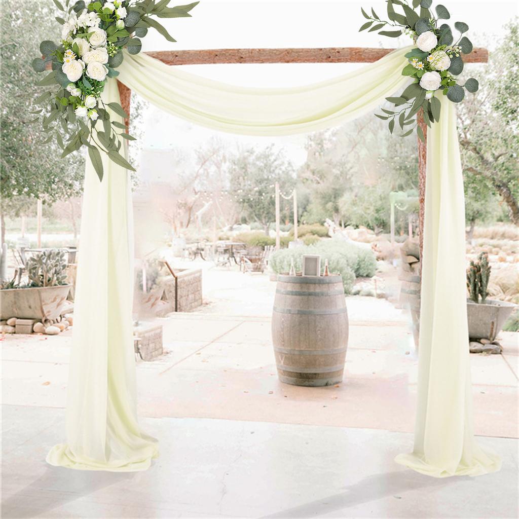 2pcs Artificial Wedding Arch Flowers for Wedding Sign Faux Floral Swag Decor for Reception Ceremony Backdrop Willow