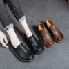 Spring 2025 new handmade retro original single shoes women's leather flat bottom round head comfortable casual versatile leather shoes