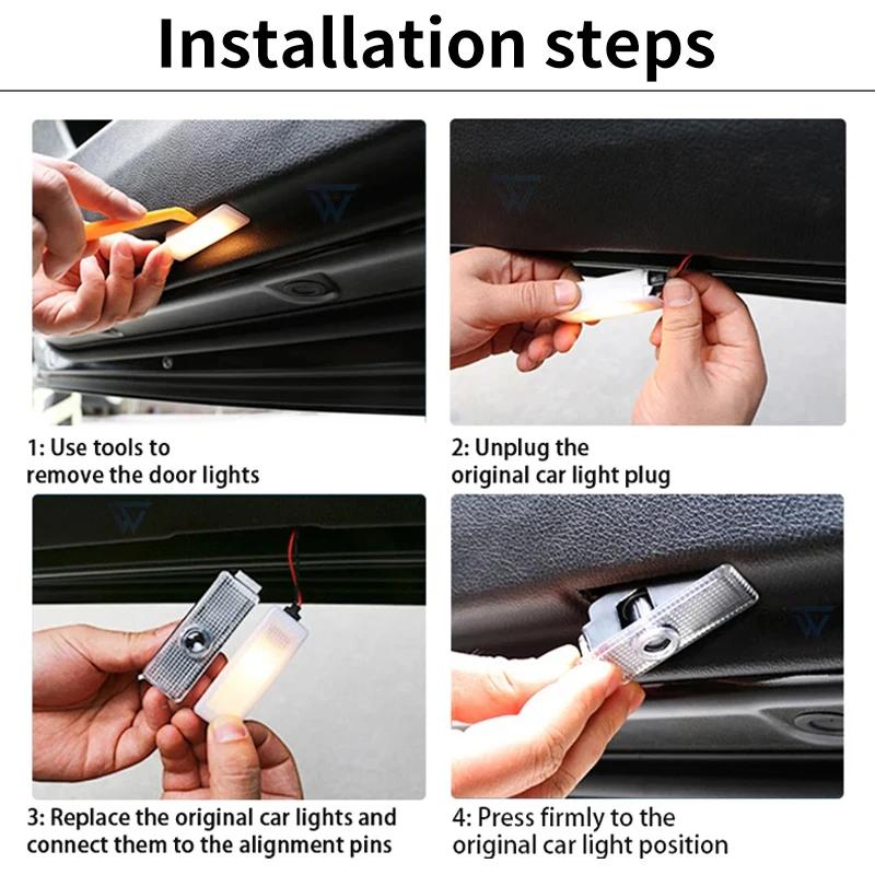 2025 Hot 2Pcs Car Door Welcome LED Projector Laser Logo Door Light For BMW E90 E60 E46 E93 F20 F21 F30 F31 F32 F33 F34 F15 F10 F