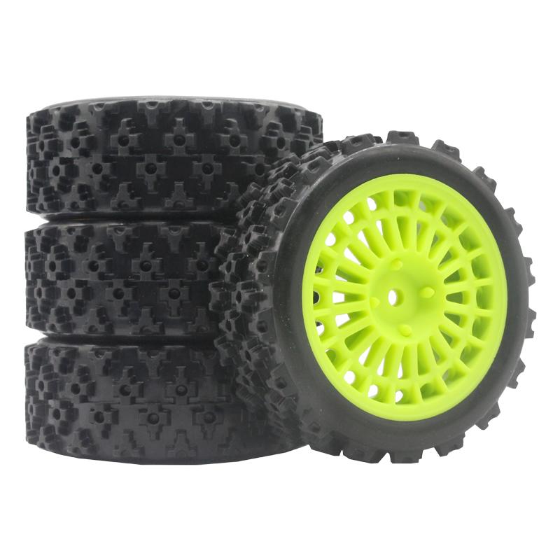 4pcs 70MM Rally Tires Rubber Tire Wheel Tyre for Tamiya XV01 XV02 TT01 TT02 PTG-2 1/10 RC Rally Racing Car Upgrade Parts