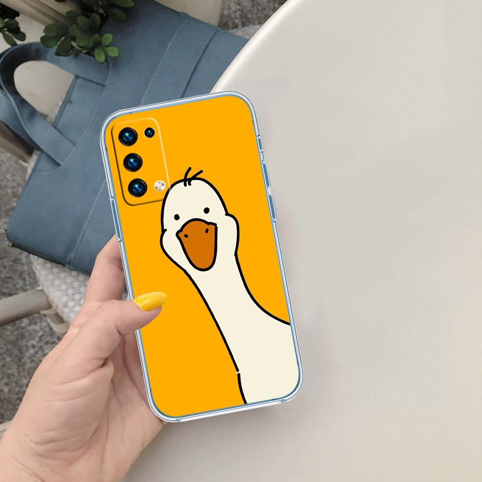 LO40 DUCK Cartoon Soft Shell Transparent Phone Case for Motorola Moto G7 G8 G9 G84 G85 G73 G24 G15 Z2 Play Power Plus