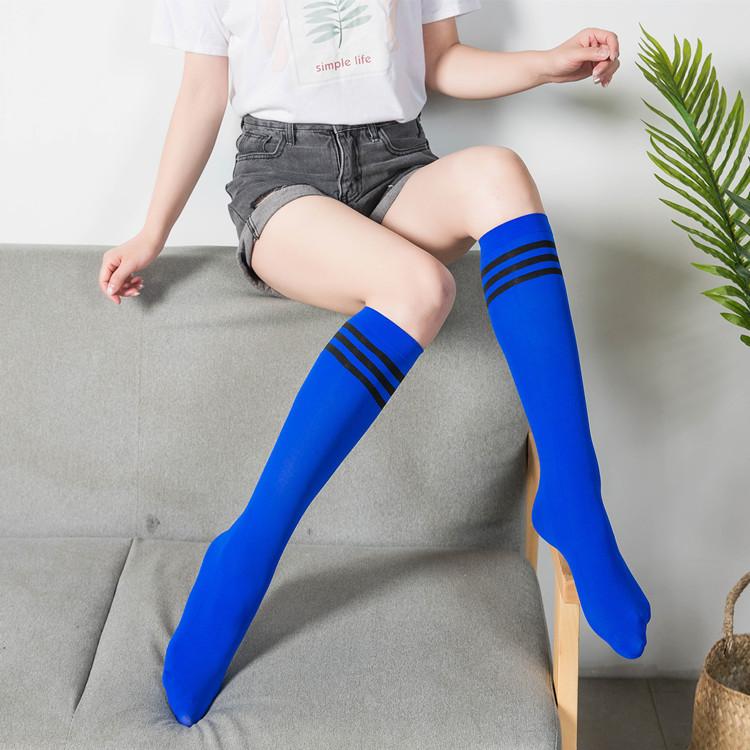 Striped Over Knee Socks Velvet Black And White Striped Student Medium Tube Socks, Circle Stockings Jk Calf Socks Skinny
