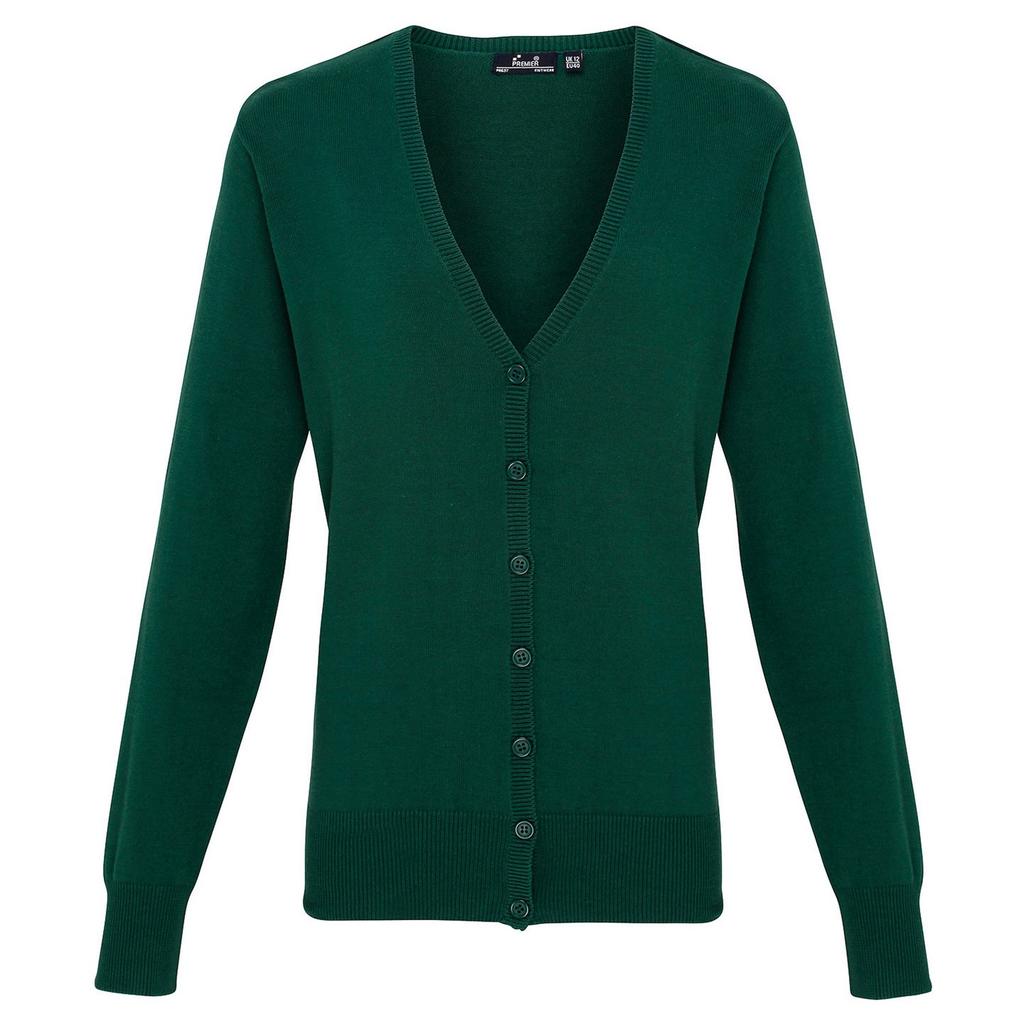 Premier Womens/Ladies Cotton Acrylic V Neck Cardigan