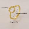 18K Gold Plated Hollow Geometric Polygon Ring | Hypoallergenic Minimalist Design | Modern Art Deco Style for Office & Casual Outings