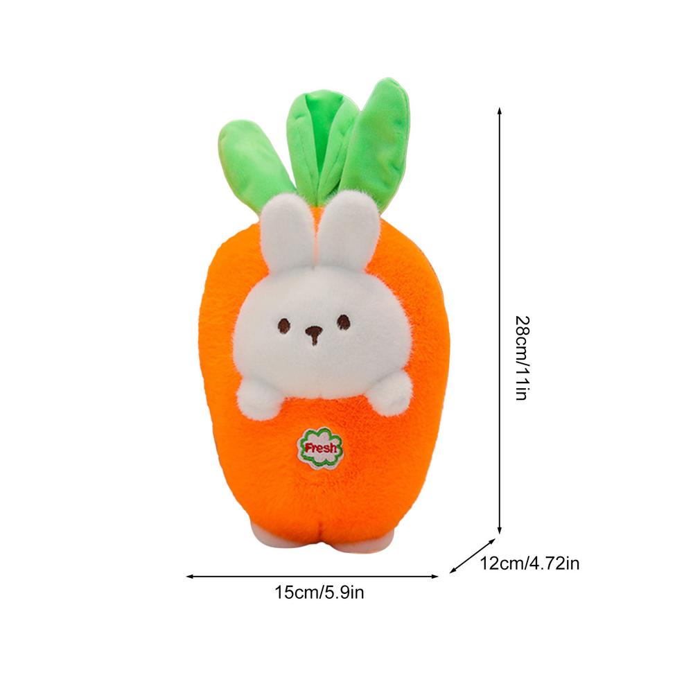 Funny Joy Fruit Bunny Plush Toy Cute Carrot Strawberry Rabbit Plush Toy Birthday Christma Bunny Stuffed Animal Reversible Rabbit