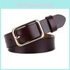 Genuine Leather Womens Wide Belt With Metal Buckle For Casual Denim And Office Use
