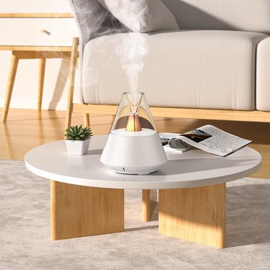 Essential Oil Diffuser, Cool Mist Humidifier for Home, 150ml Aroma Diffuser with Flame Effect LED Light, Auto Shut Off Quiet Humidifier for