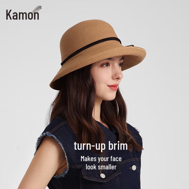 Складная соломенная шляпа-панама женская Kenmont KM-6068 55-60cm