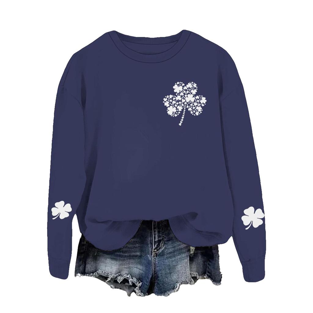 Ladies' Casual Women's Printed Round Neck Pullover Hoodie