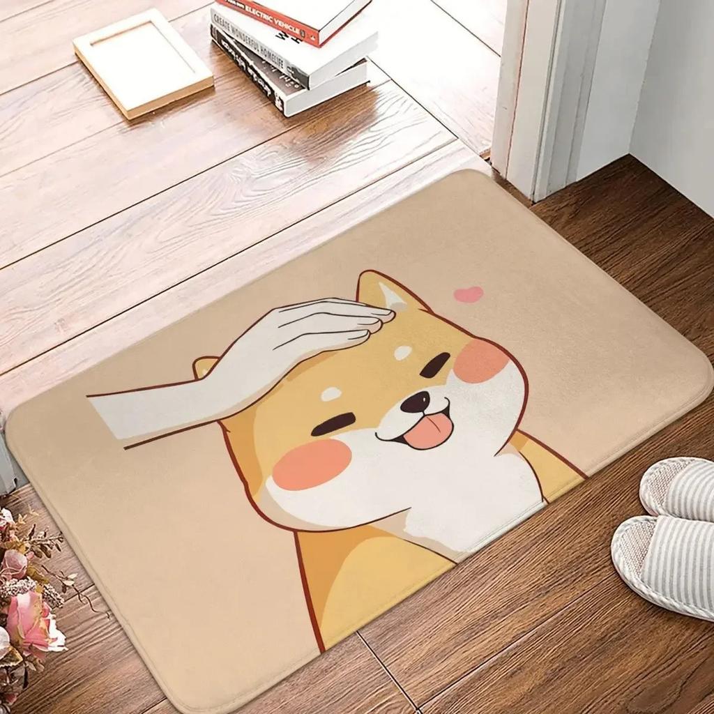 Cute Cartoon Dog Pattern Door Mat Floor Mat with Adorable Shiba Inu and Corgi Designs for Home Entrance Decor