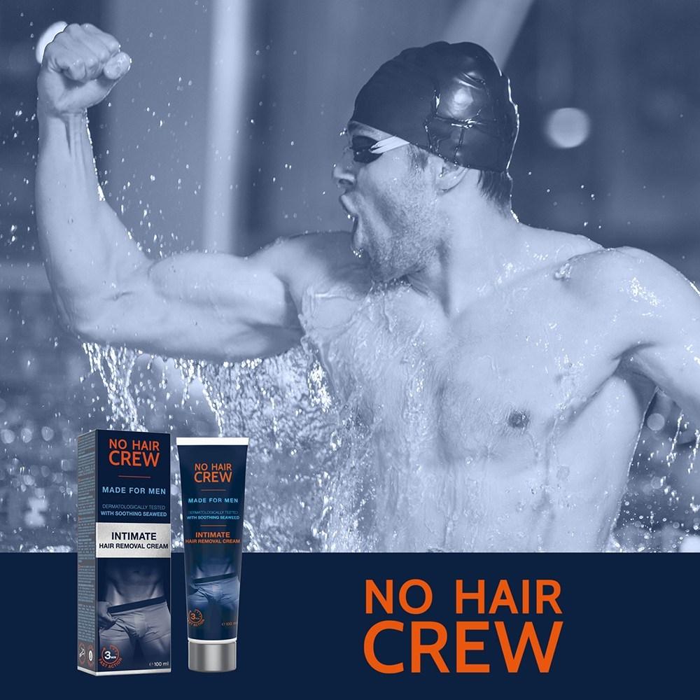 No Hair Crew Intim-Enthaarungscreme für den Körper für Männer, 100 ml, 1 Stück