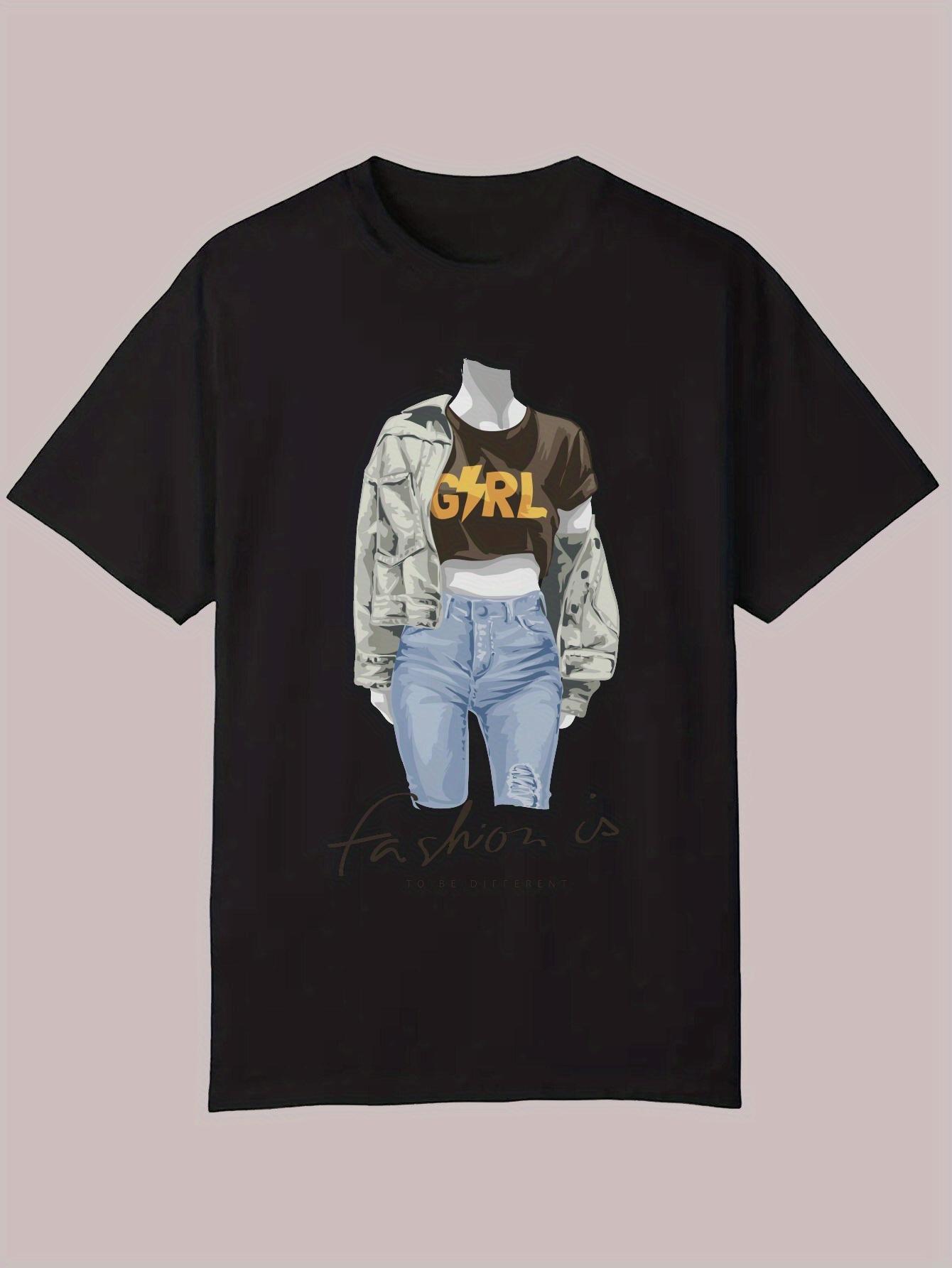 Casual Summer Graphic T-shirt - Crew Neck S