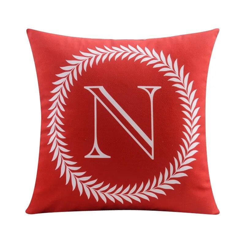 45*45CM 26 English Letters Plush Pillowcase Wedding Party Festival Decoration Sofa Office Seat Car Cushion Cover Home