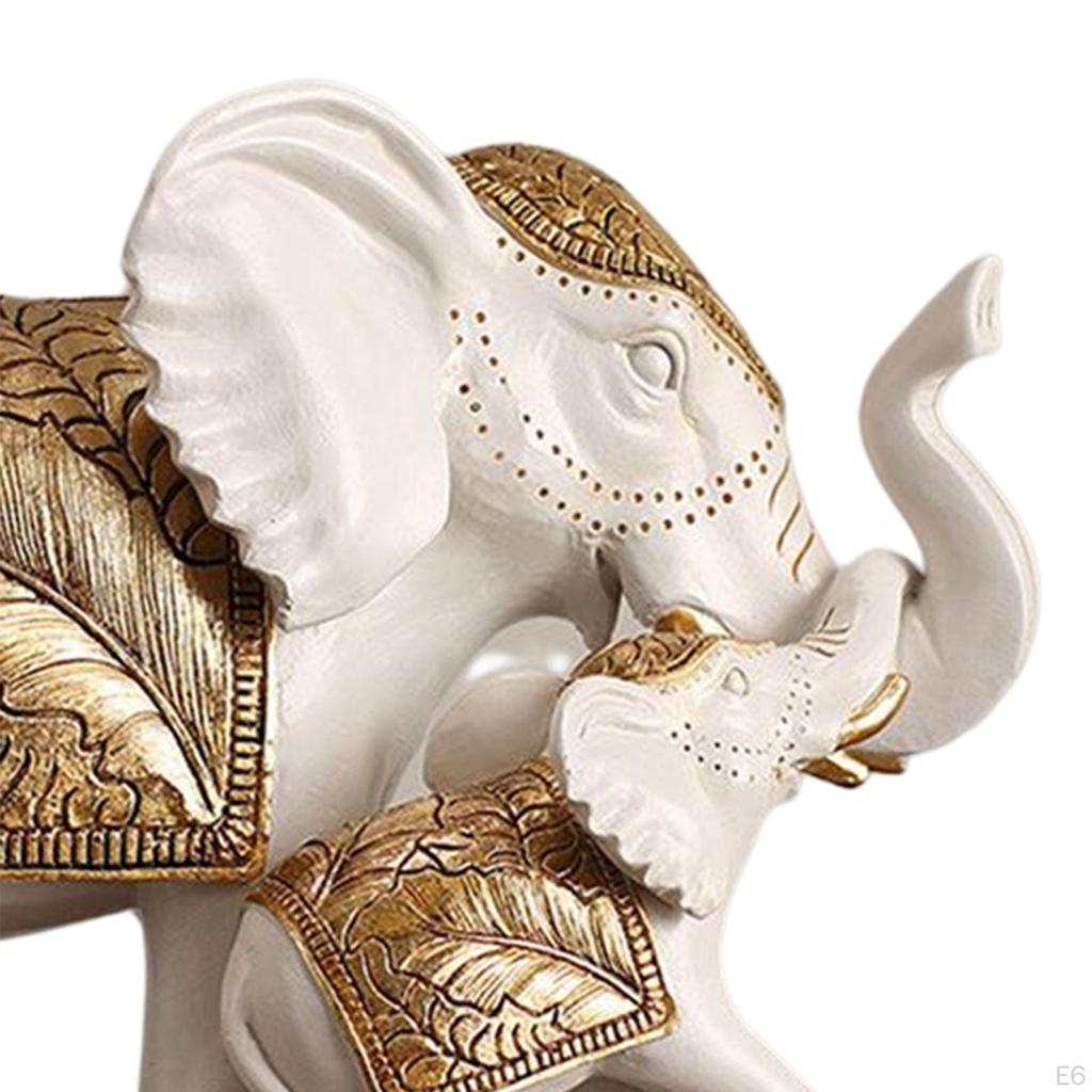 Creative Elephant Statue, Collectible Figurine Artwork Ornament Decorative Animal Sculpture for Desk