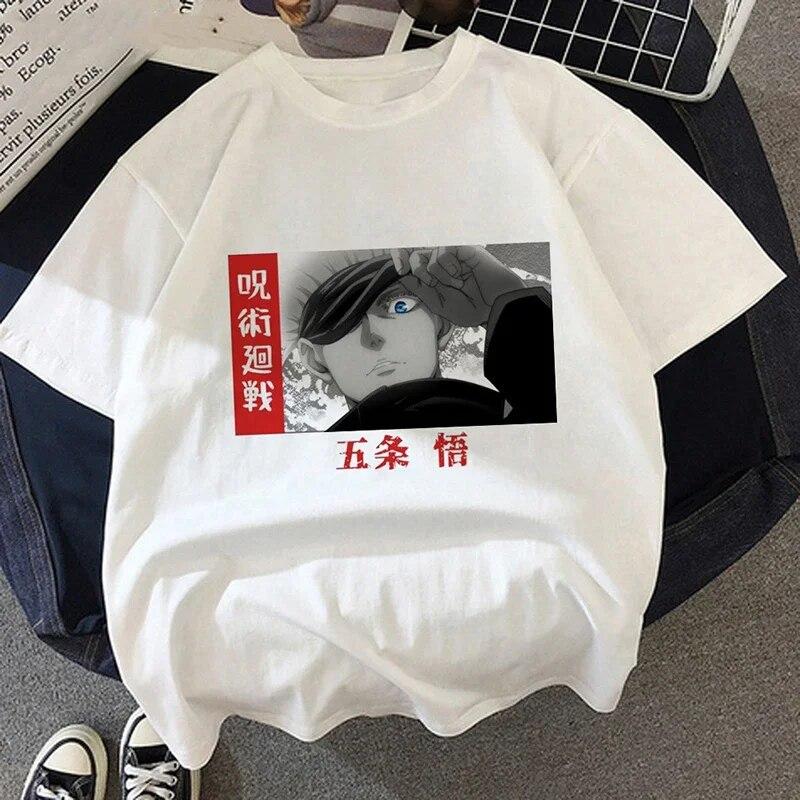 Jujutsu Kaisen T-Shirt Neue japanische Anime Unisex Kawaii Sommer Tops Yuji Itadori Graphic Tees Ulzzang Lose Cartoon Unisex Unisex T-Shirt