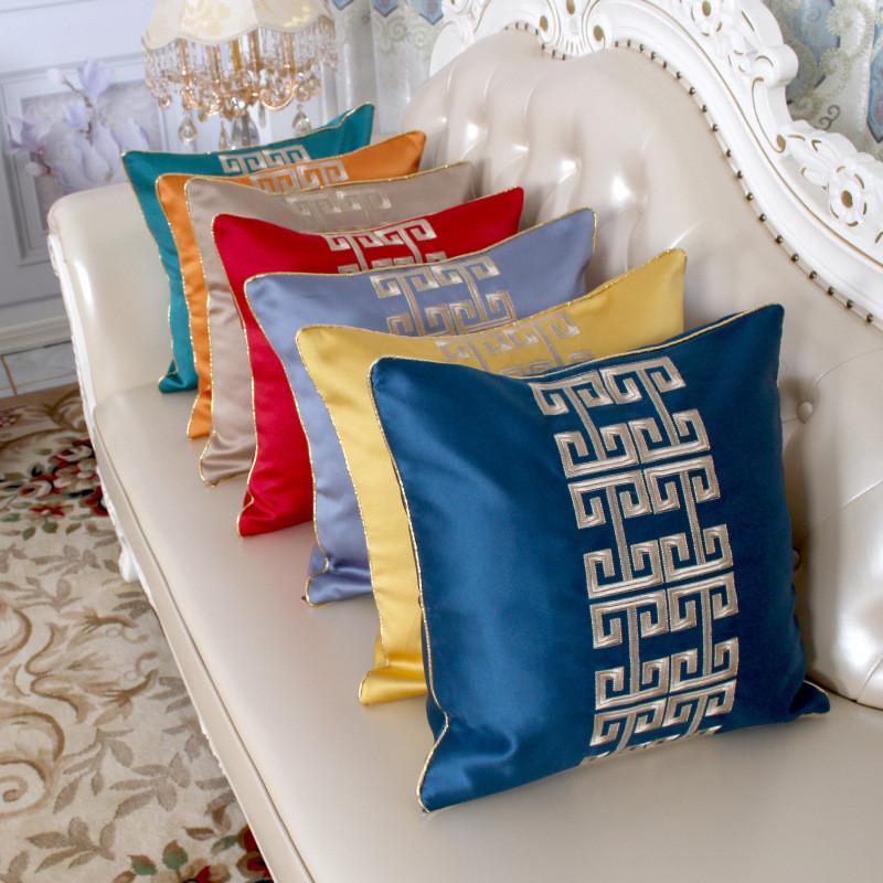 45x45cm Solid Color Embroidered Pillow Case Decorative Cushion Cover Home Jacquard Living Room Bedroom Sofa Waist Pillow