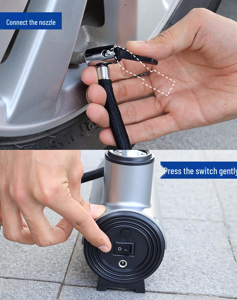 Portable 12V High-Power Electric Tire Inflator for Cars and Sedans