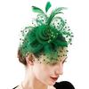 Bride Headdress Feathers Fascinator Hat Hoop Flower Mesh Bride Headdress  Photography