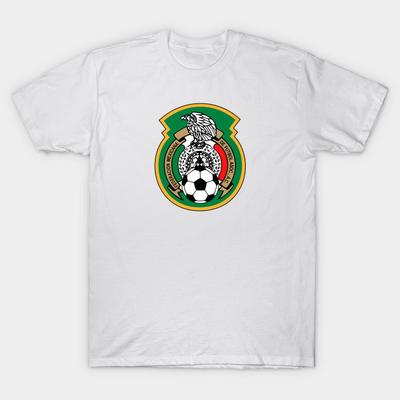Asian Size Men Print T-shirt Mexico National,Football,Team Badge,Soccer No-Cut Heat Transfer Print Cotton Tshirt