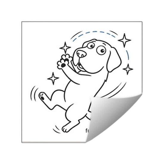 yangyizhi Cute Fuel Cap Sticker, Self-adhesive Waterproof Fun Dog Decal, Cartoon Dancing Puppy Sticker for Trucks Cars Windows Tailgate A