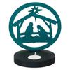 Nativity Scene Holy Family Jesus Birth Decorative Showpiece Tea Light Candle Holder (Wooden Green)| Christmas Decoration Item for Home Office